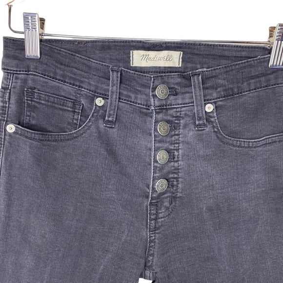 madewell 9" High Rise Skinny Cut Off Jeans-Washed Black - Picture 10 of 13